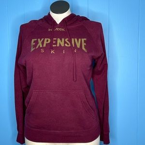 Ink Addict Maroon and Gold Hoodie Size Small